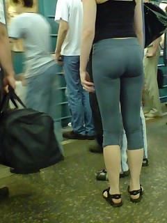 Hot plump booty legal age teenagers in yoga pants!